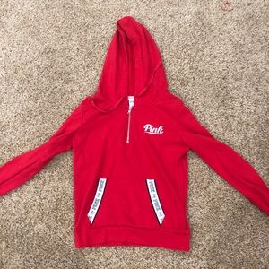 Red Victoria’s Secret Pink Zip Up sweatshirt